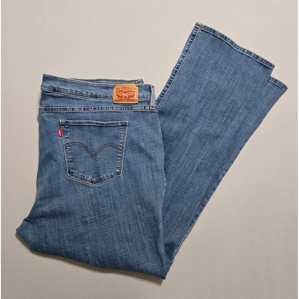 Levis Womens 24W‎ Classic Bootcut Jeans Blue Stretch Mid Rise Denim Plus Size